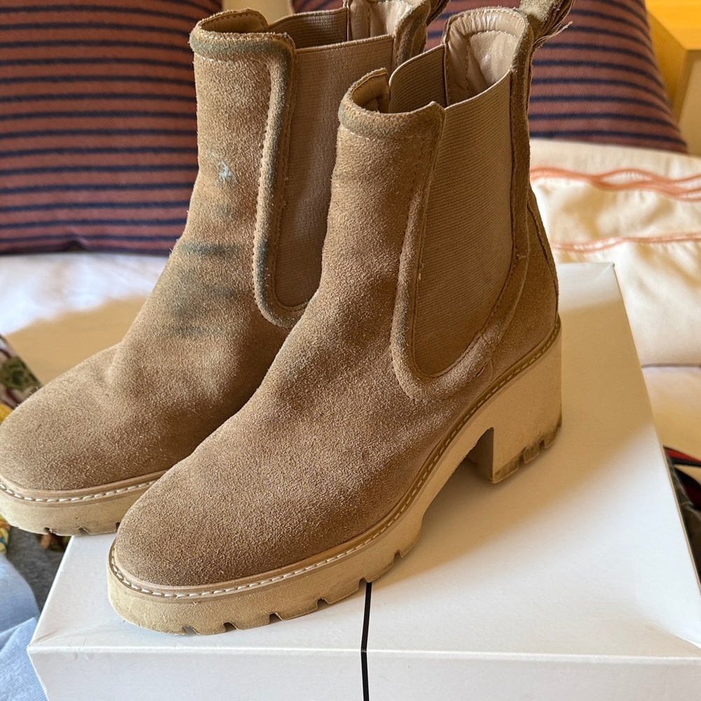 Dolce vita tan Suede Hawk H2O Platform Booties - Women